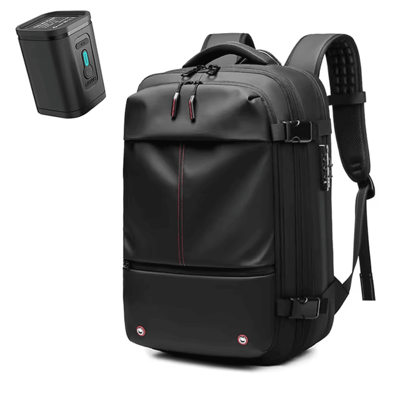 Vaccum compression Travel backpack in black