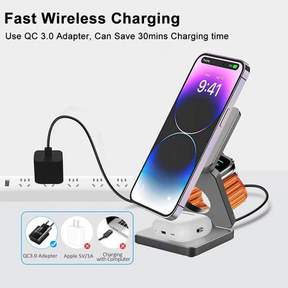 Alepeak 3-in-1 Foldable Magnetic Wireless Charging Stand