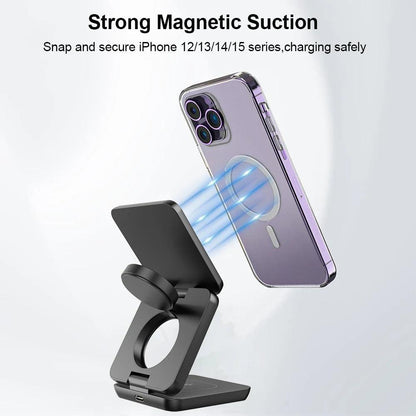 Alepeak 3-in-1 Foldable Magnetic Wireless Charging Stand