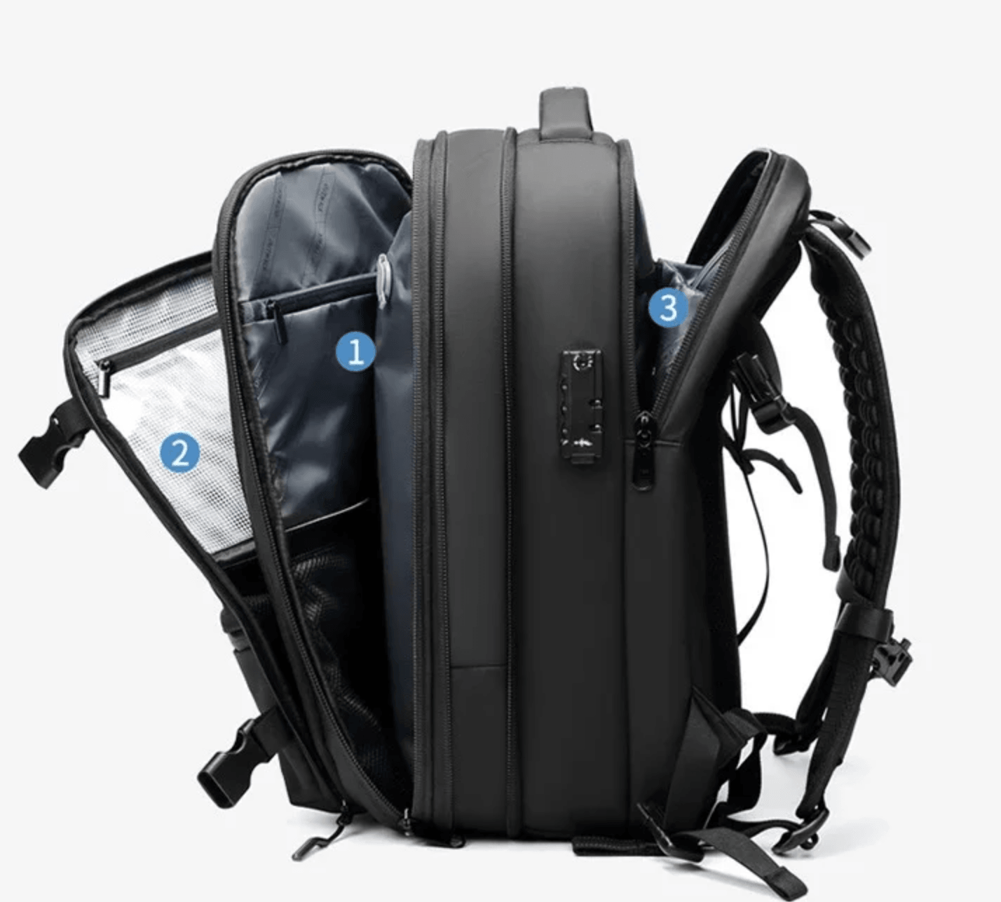 AirVac Backpack – Compact Vacuum-Sealed Travel Solution.