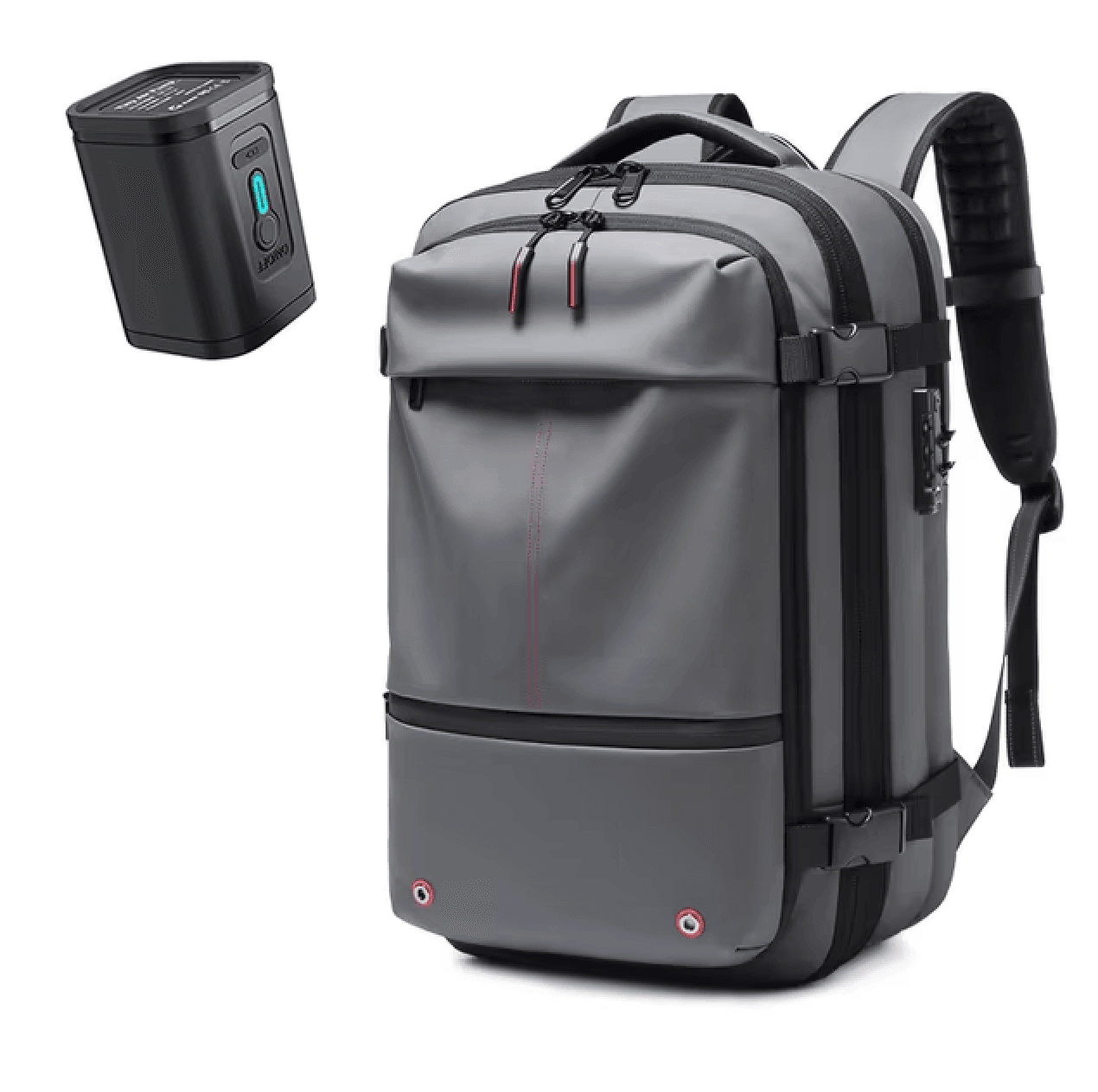 AirVac Backpack – Compact Vacuum-Sealed Travel Solution.