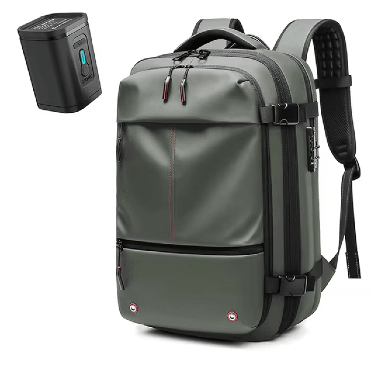 AirVac Backpack – Compact Vacuum-Sealed Travel Solution.